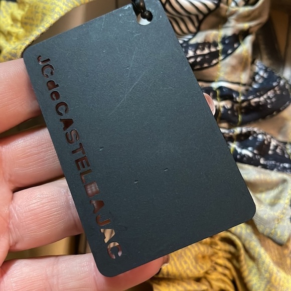 JC de Castelbajac Yellow Black Maxi Dress Camr Camera Act Print NWT - Picture 16 of 16